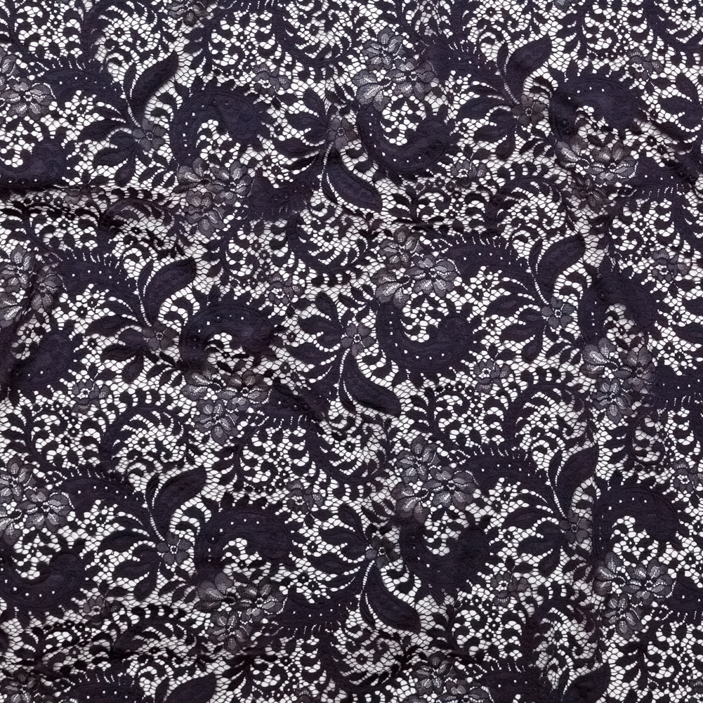 Italian Mulberry Floral Lace with Scalloped Eyelash Edges Italian Mulberry Floral Lace with Scalloped Eyelash Edges