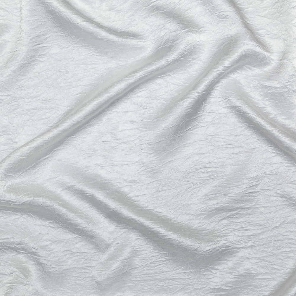 Italian White Wrinkled Polyester Satin Italian White Wrinkled Polyester Satin