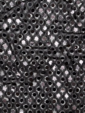 Italian Black 3D Floral Circle Paillette Sequined Tulle Italian Black 3D Floral Circle Paillette Sequined Tulle