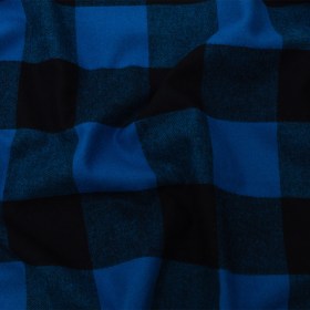 Buffalo Check Cotton Flannel – Black and Blue – Seco Collection Buffalo Check Cotton Flannel – Black and Blue – Seco Collection