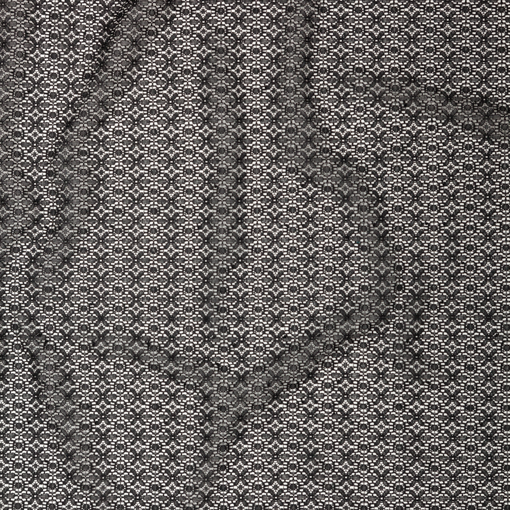 Famous NYC Designer Black Stretch Floral Lace Famous NYC Designer Black Stretch Floral Lace