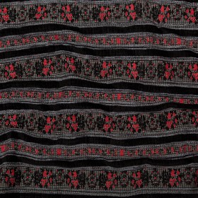 Famous NYC Designer American Beauty and Black Striped Acrylic Tweed Famous NYC Designer American Beauty and Black Striped Acrylic Tweed