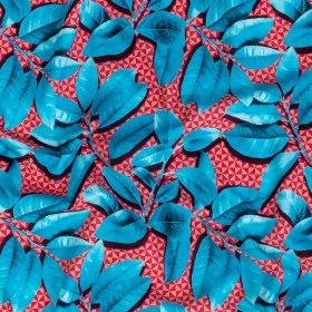 Compression Swimwear Tricot, UV Protective with Aloe Vera Microcapsules – Blue Leaves and Peach Pink Geometric – Caye Collection Compression Swimwear Tricot, UV Protective with Aloe Vera Microcapsules – Blue Leaves and Peach Pink Geometric – Caye Collection