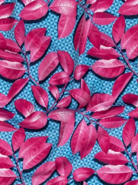 Compression Swimwear Tricot, UV Protective with Aloe Vera Microcapsules – Pink Leaves and Blue Geometric – Caye Collection Compression Swimwear Tricot, UV Protective with Aloe Vera Microcapsules – Pink Leaves and Blue Geometric – Caye Collection