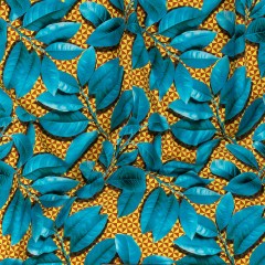 Compression Swimwear Tricot, UV Protective with Aloe Vera Microcapsules – Blue Leaves and Yellow Geometric – Caye Collection Compression Swimwear Tricot, UV Protective with Aloe Vera Microcapsules – Blue Leaves and Yellow Geometric – Caye Collection