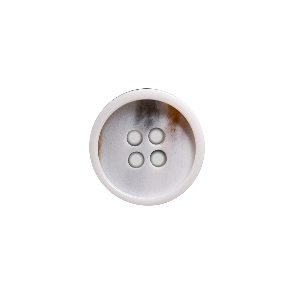 Italian White and Beige Abstract 4-Hole Plastic Button – 24L/15mm Italian White and Beige Abstract 4-Hole Plastic Button – 24L/15mm