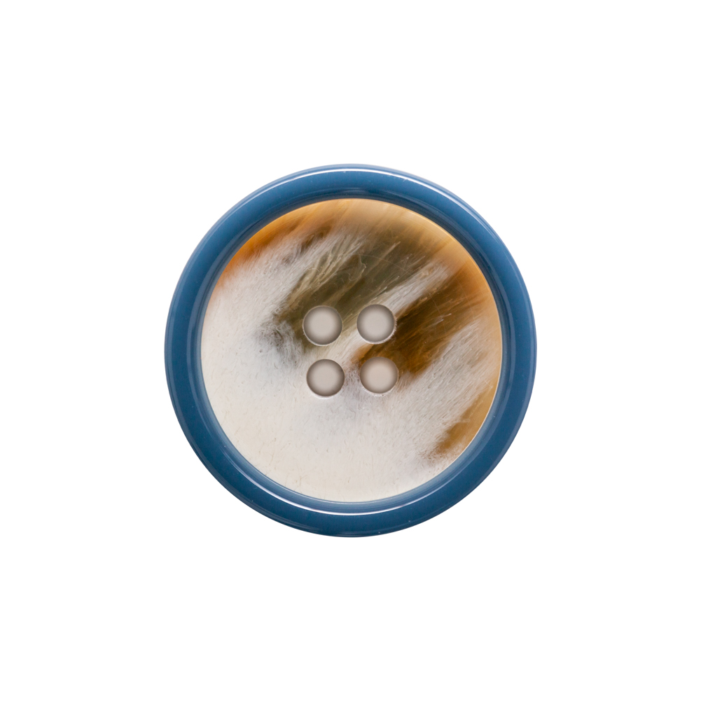 Italian Blue, Chipmunk and Silver Birch Abstract 4-Hole Plastic Button – 36L/23mm Italian Blue, Chipmunk and Silver Birch Abstract 4-Hole Plastic Button – 36L/23mm