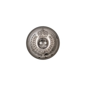 Italian Silver 2-Hole Crest Button – 24L/15mm Italian Silver 2-Hole Crest Button – 24L/15mm