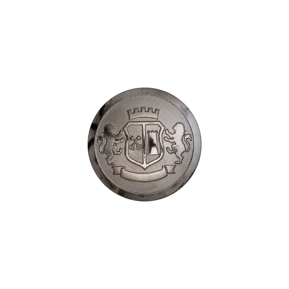 Italian Silver Crest Plastic Shank Back Button – 24L/15mm Italian Silver Crest Plastic Shank Back Button – 24L/15mm