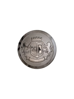 Italian Silver Crest Plastic Shank Back Button – 24L/15mm Italian Silver Crest Plastic Shank Back Button – 24L/15mm