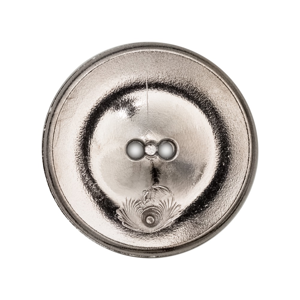 Italian Silver 2-Hole Crest Button – 44L/28mm Italian Silver 2-Hole Crest Button – 44L/28mm