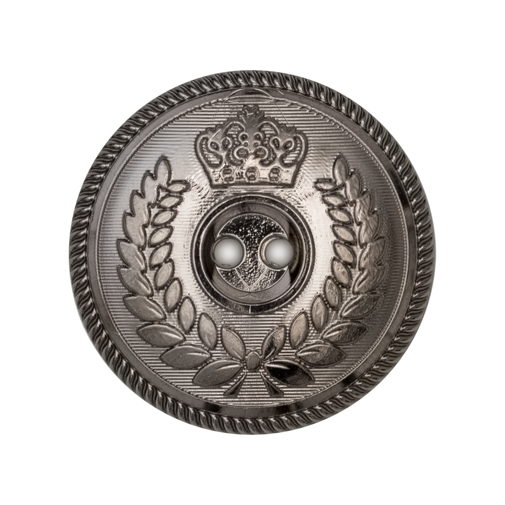 Italian Silver 2-Hole Crest Button – 44L/28mm Italian Silver 2-Hole Crest Button – 44L/28mm