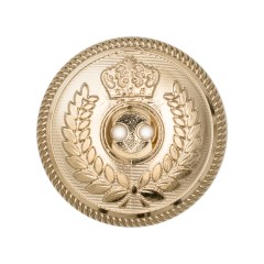 Italian Gold 2-Hole Crest Button – 44L/28mm Italian Gold 2-Hole Crest Button – 44L/28mm