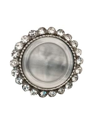 Italian Silver Metal, Crystal Rhinestones and Rabbit Shell Shank Button – 36L/23mm Italian Silver Metal, Crystal Rhinestones and Rabbit Shell Shank Button – 36L/23mm