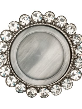 Italian Silver Metal, Crystal Rhinestones and Rabbit Shell Shank Button – 48L/30.5mm Italian Silver Metal, Crystal Rhinestones and Rabbit Shell Shank Button – 48L/30.5mm