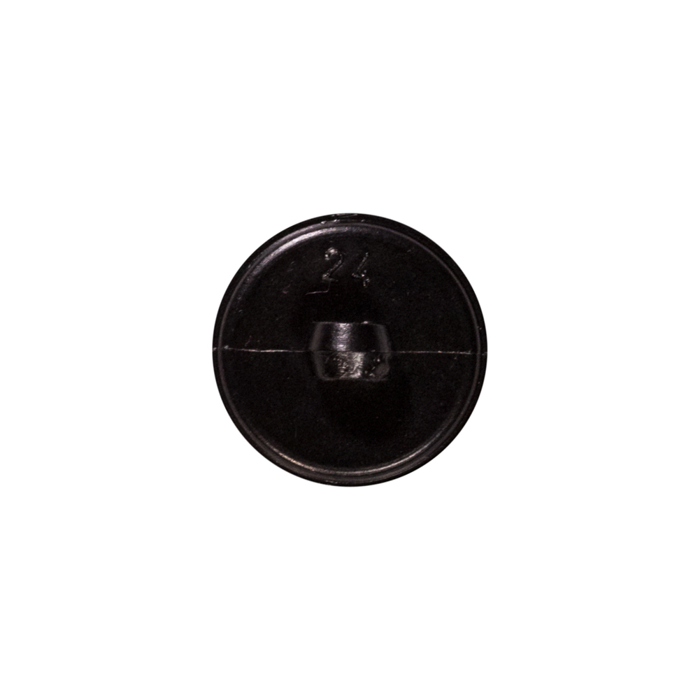 Italian Black Faux Leather Plastic Button – 24L/15mm Italian Black Faux Leather Plastic Button – 24L/15mm