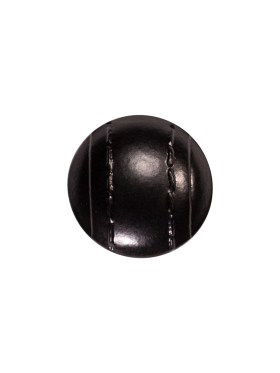 Italian Black Faux Leather Plastic Button – 24L/15mm Italian Black Faux Leather Plastic Button – 24L/15mm