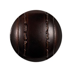 Italian Brown Faux Leather Plastic Button – 44L/28mm Italian Brown Faux Leather Plastic Button – 44L/28mm