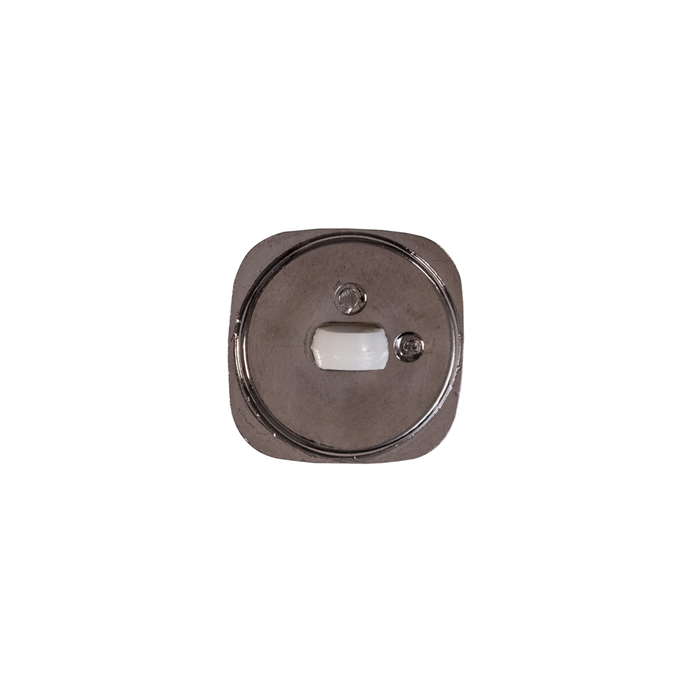 Italian White and Gunmetal 2-Piece Plastic Button – 22L/14mm Italian White and Gunmetal 2-Piece Plastic Button – 22L/14mm