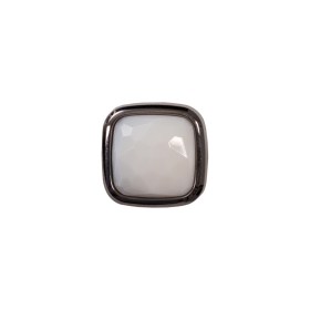 Italian White and Gunmetal 2-Piece Plastic Button – 22L/14mm Italian White and Gunmetal 2-Piece Plastic Button – 22L/14mm