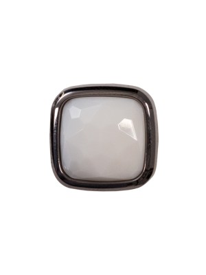 Italian White and Gunmetal 2-Piece Plastic Button – 25L/16mm Italian White and Gunmetal 2-Piece Plastic Button – 25L/16mm