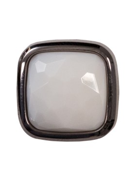 Italian White and Gunmetal 2-Piece Plastic Button – 30L/19mm Italian White and Gunmetal 2-Piece Plastic Button – 30L/19mm