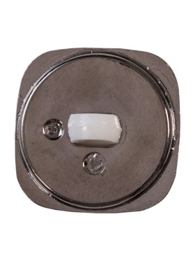 Italian White and Gunmetal 2-Piece Plastic Button – 38L/24mm Italian White and Gunmetal 2-Piece Plastic Button – 38L/24mm