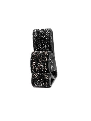 Italian Black and Silver Glitter Velvet Ribbon – 0.375″ Italian Black and Silver Glitter Velvet Ribbon – 0.375″