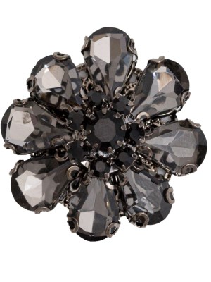 Italian Black and Gunmetal Floral Rhinestone Button – 48L/30.5mm Italian Black and Gunmetal Floral Rhinestone Button – 48L/30.5mm
