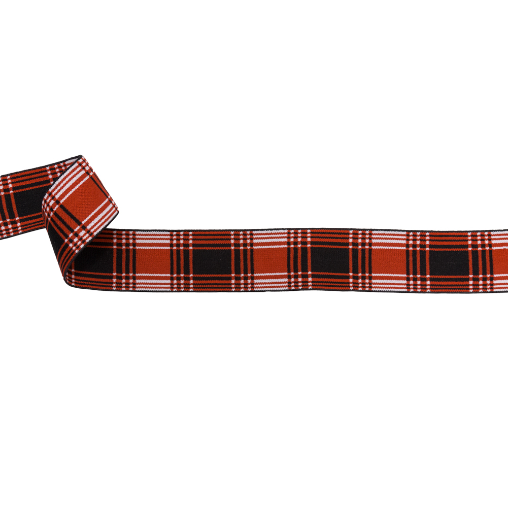 Italian Red, Black and White Plaid Elastic Trim – 1.5″ Italian Red, Black and White Plaid Elastic Trim – 1.5″