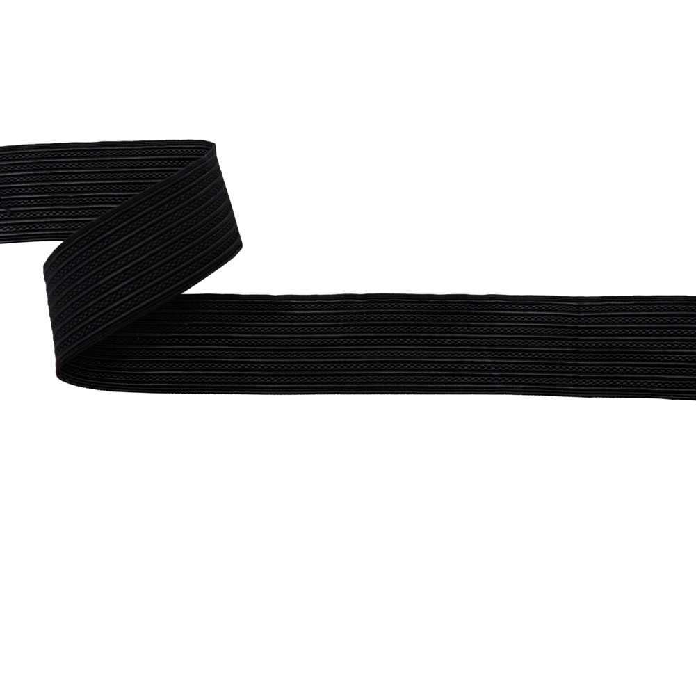Italian Black Ribbed and Braided Embroidery Trim – 1.5″ Italian Black Ribbed and Braided Embroidery Trim – 1.5″
