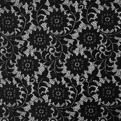 Re-Embroidered Stretch Lace – Black Sunflowers – McKee Collection Re-Embroidered Stretch Lace – Black Sunflowers – McKee Collection