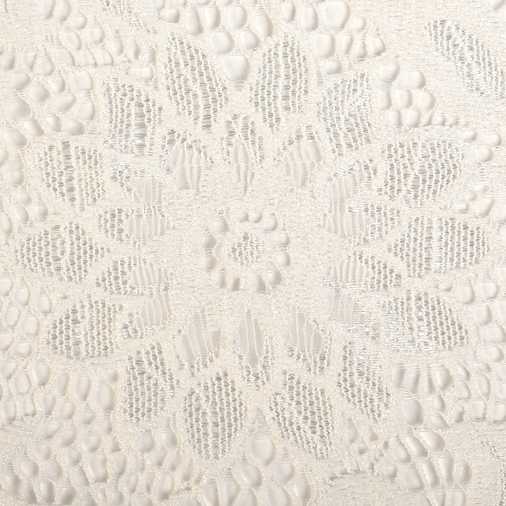 Re-Embroidered Stretch Lace – White Sunflowers – McKee Collection Re-Embroidered Stretch Lace – White Sunflowers – McKee Collection