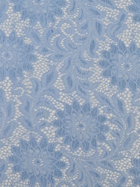 Re-Embroidered Stretch Lace – Placid Blue Sunflowers – McKee Collection Re-Embroidered Stretch Lace – Placid Blue Sunflowers – McKee Collection
