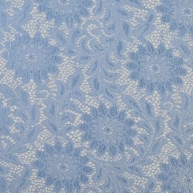 Re-Embroidered Stretch Lace – Placid Blue Sunflowers – McKee Collection Re-Embroidered Stretch Lace – Placid Blue Sunflowers – McKee Collection