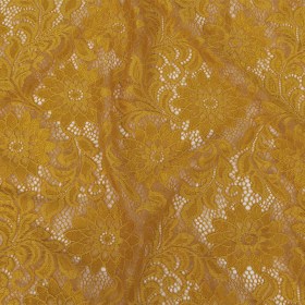 Re-Embroidered Stretch Lace – Mustard Sunflowers – McKee Collection Re-Embroidered Stretch Lace – Mustard Sunflowers – McKee Collection
