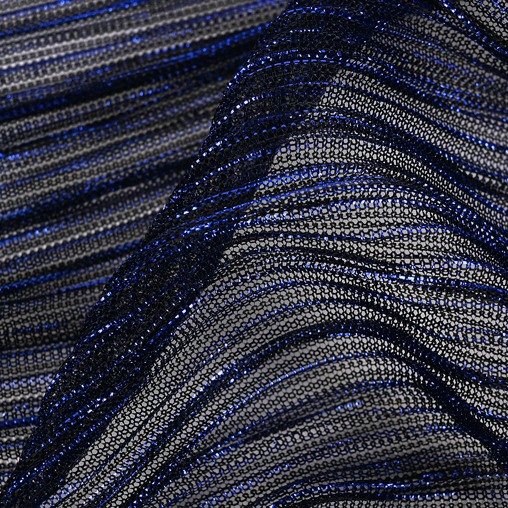 Metallic Stretch Plisse - Magnetic Blue - Natalia Collection