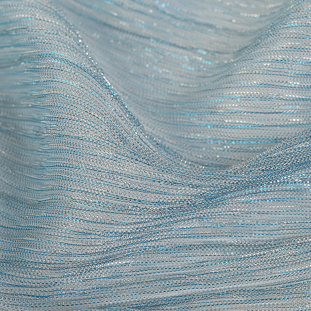 Metallic Stretch Plisse - Baby Blue - Natalia Collection