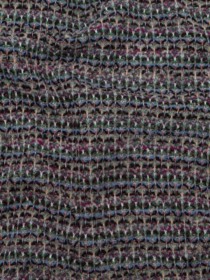 Steel Blue, Green and Fuchsia Striped Blended Wool Knit Steel Blue, Green and Fuchsia Striped Blended Wool Knit