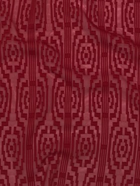 Italian Chili Pepper Geometric Stripes Burnout Polyester Chiffon Italian Chili Pepper Geometric Stripes Burnout Polyester Chiffon