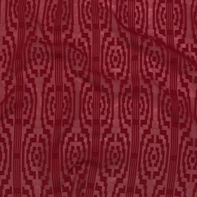 Italian Chili Pepper Geometric Stripes Burnout Polyester Chiffon Italian Chili Pepper Geometric Stripes Burnout Polyester Chiffon