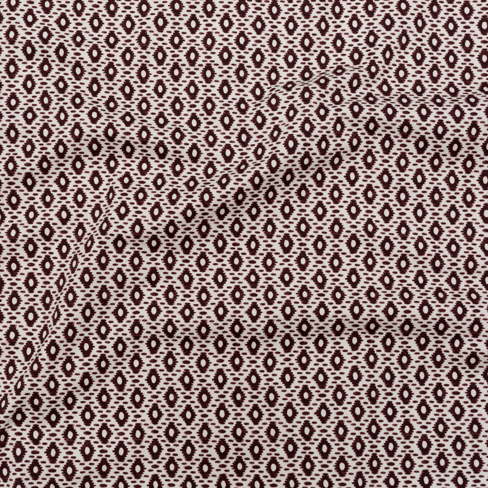 Whisper White and Decadent Chocolate Geometric Printed Stretch Cotton Twill Whisper White and Decadent Chocolate Geometric Printed Stretch Cotton Twill