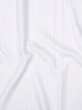 Premium White Twill Cotton Shirting with Red and Blue Tattersall Stripes Premium White Twill Cotton Shirting with Red and Blue Tattersall Stripes