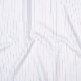 Premium White Twill Cotton Shirting with Red and Blue Tattersall Stripes Premium White Twill Cotton Shirting with Red and Blue Tattersall Stripes