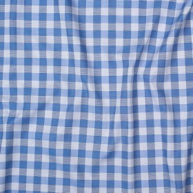 Premium Pale Iris and Royal Blue Plaid Single Ply Cotton Shirting Premium Pale Iris and Royal Blue Plaid Single Ply Cotton Shirting