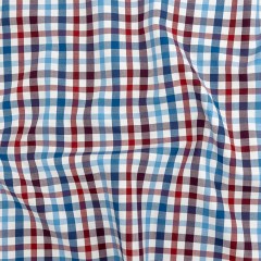 Premium Red, White and Blue Plaid Twill Cotton Shirting Premium Red, White and Blue Plaid Twill Cotton Shirting