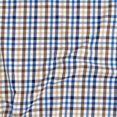 Premium Blue, Brown and Beige Plaid Twill Cotton Shirting Premium Blue, Brown and Beige Plaid Twill Cotton Shirting