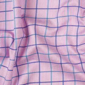 Premium Lilac, Turquoise and Blue Tattersall Checkered and Pinstripes Cotton Shirting Premium Lilac, Turquoise and Blue Tattersall Checkered and Pinstripes Cotton Shirting