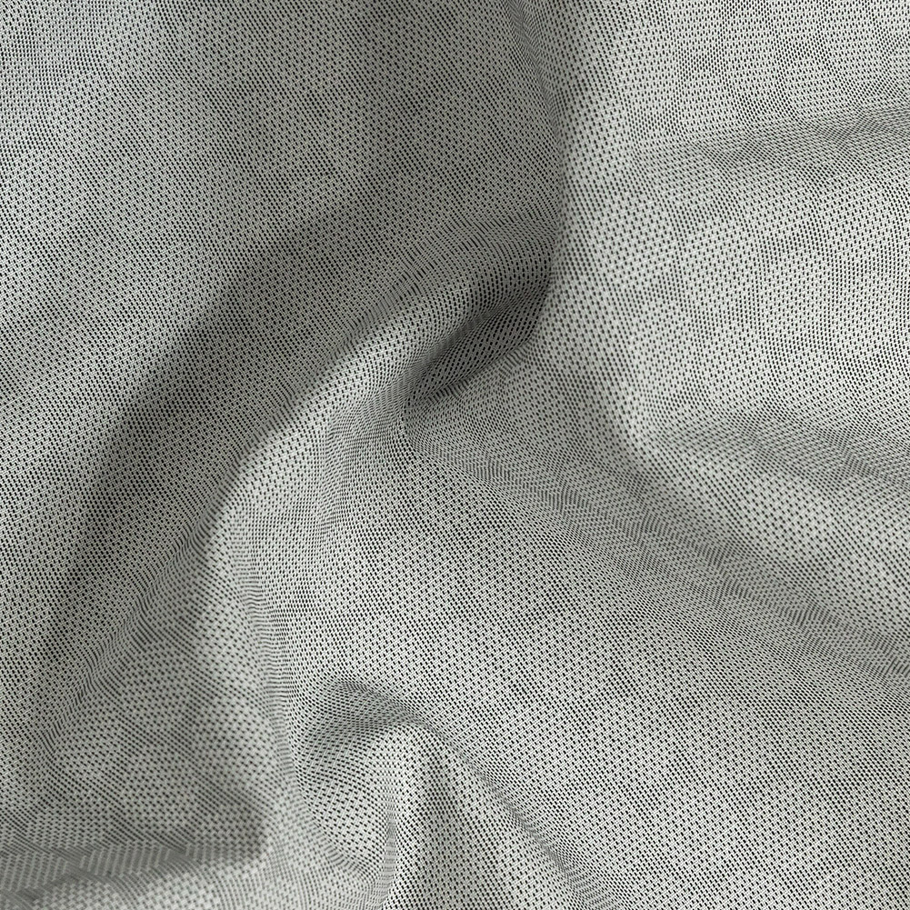 Premium Gray Circular Dandelions Cotton Shirting