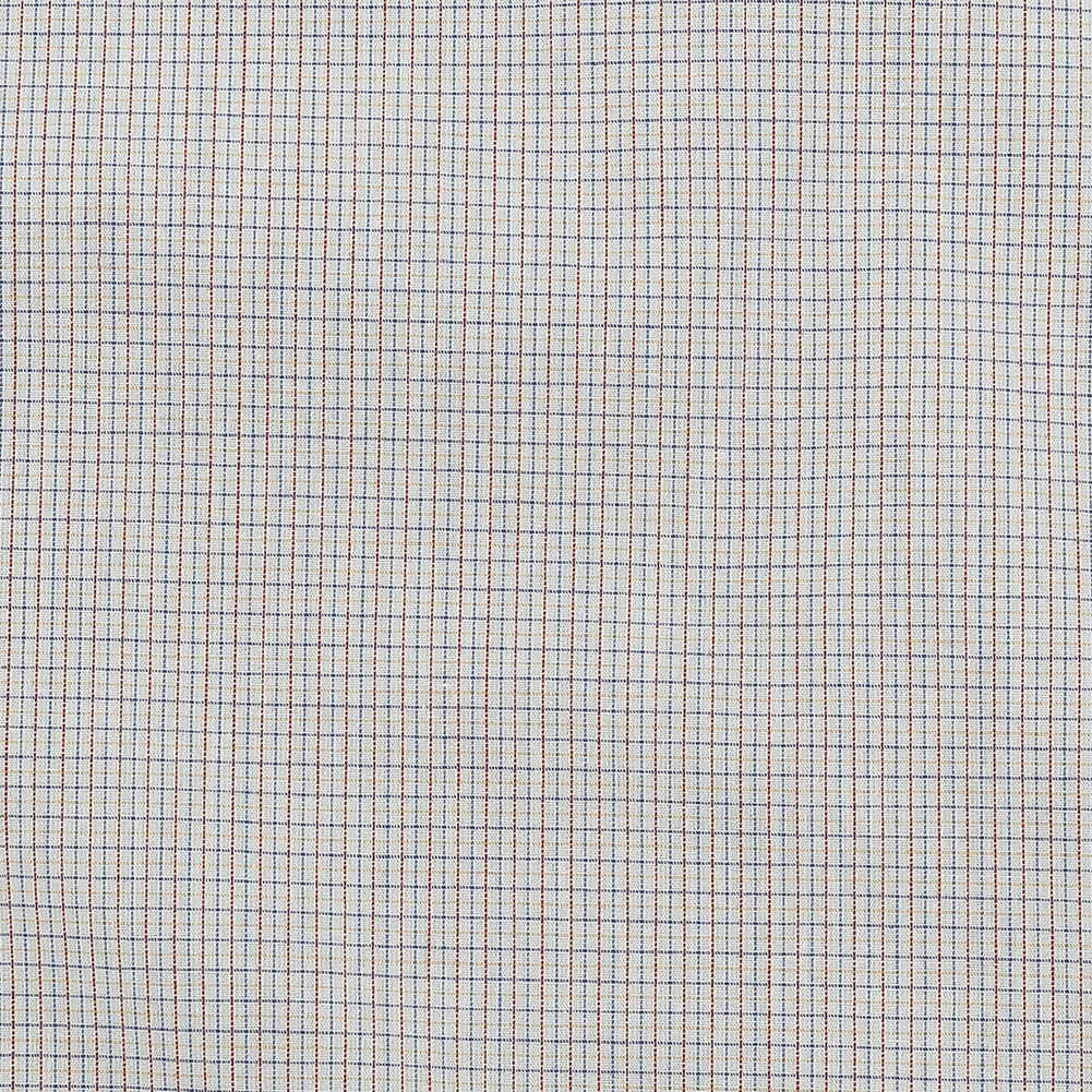 Premium Red, Pastel Yellow and Surf the Web Blue Graph Check Cotton Shirting